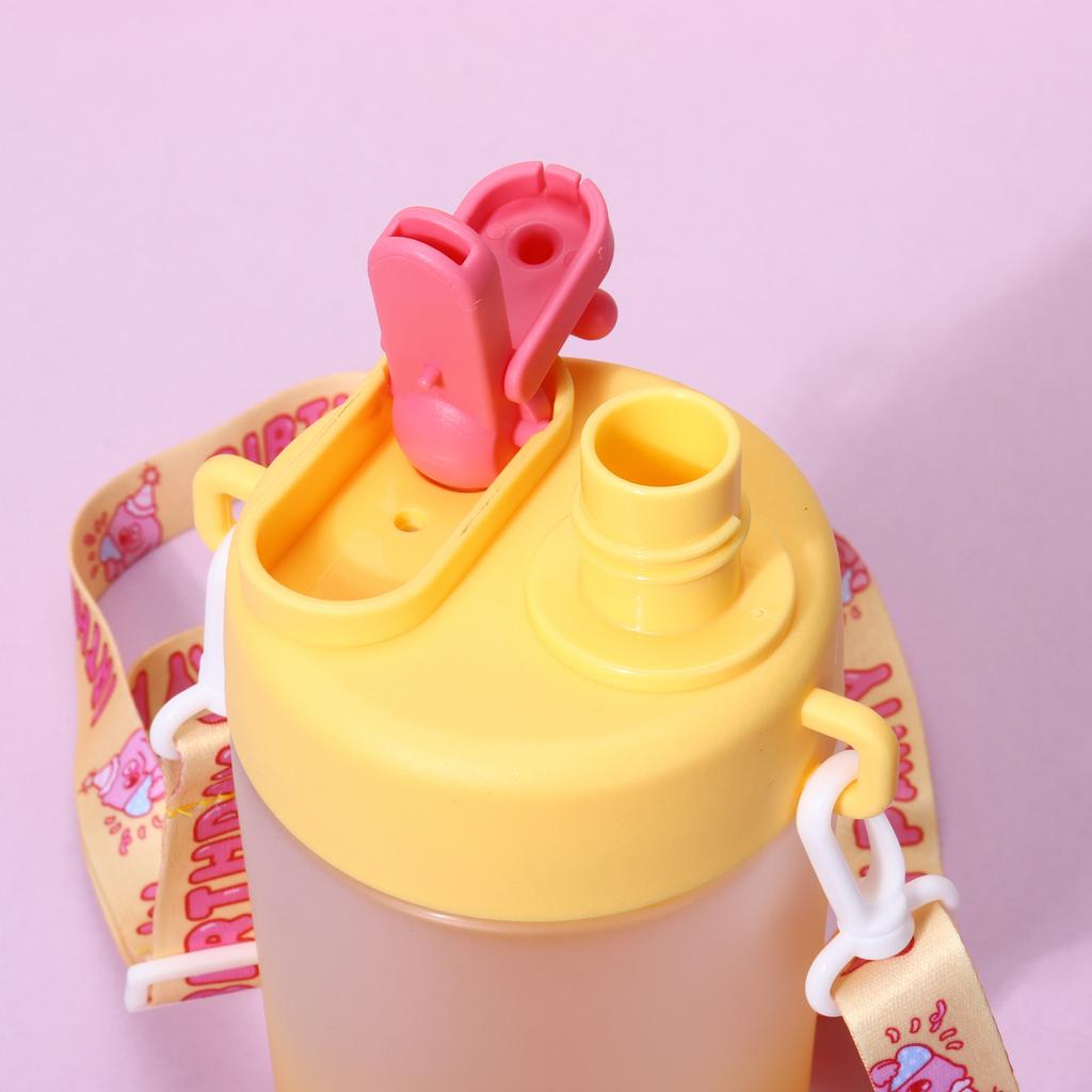 600ML Gradient Plastic Water Bottles Portable Large Capacity Women Straw Cup Double Drinking Sport Water Pot For Students Girls