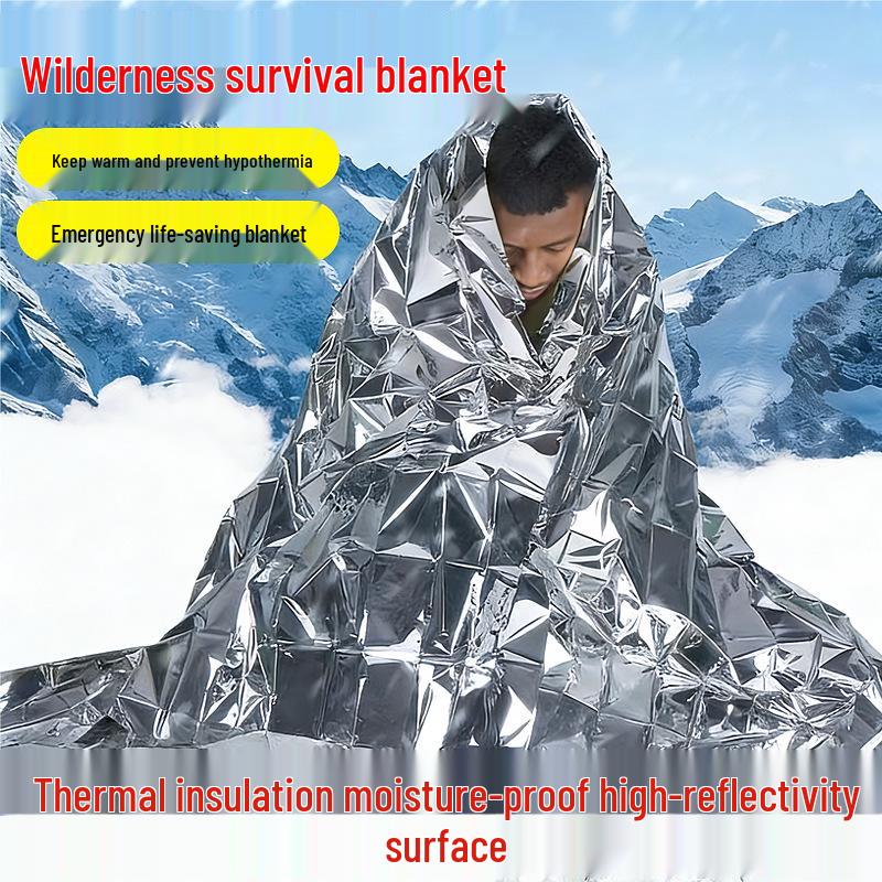 Светоотражающее аварийное одеяло для выживания: Защита от холода, Сохранение тепла, Предотвращение переохлаждения, Первая помощь, Походный палаточный навес 130*210 [500 pieces/unit]