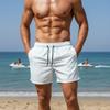 Men Sports Casual Loose Solid Color Swim Shorts Men 4-Point Quick-Dry Beach Shorts Male Lightweight Breathable Board Shorts