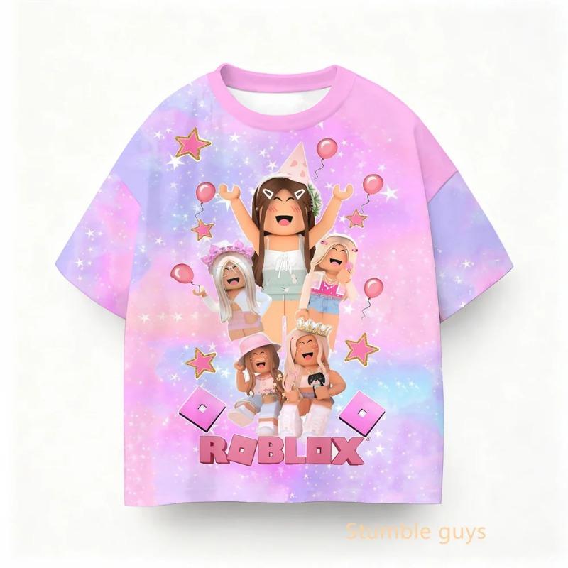 Summer Children Roblox Game Print Tee Boys Clothes Girls Anime 110