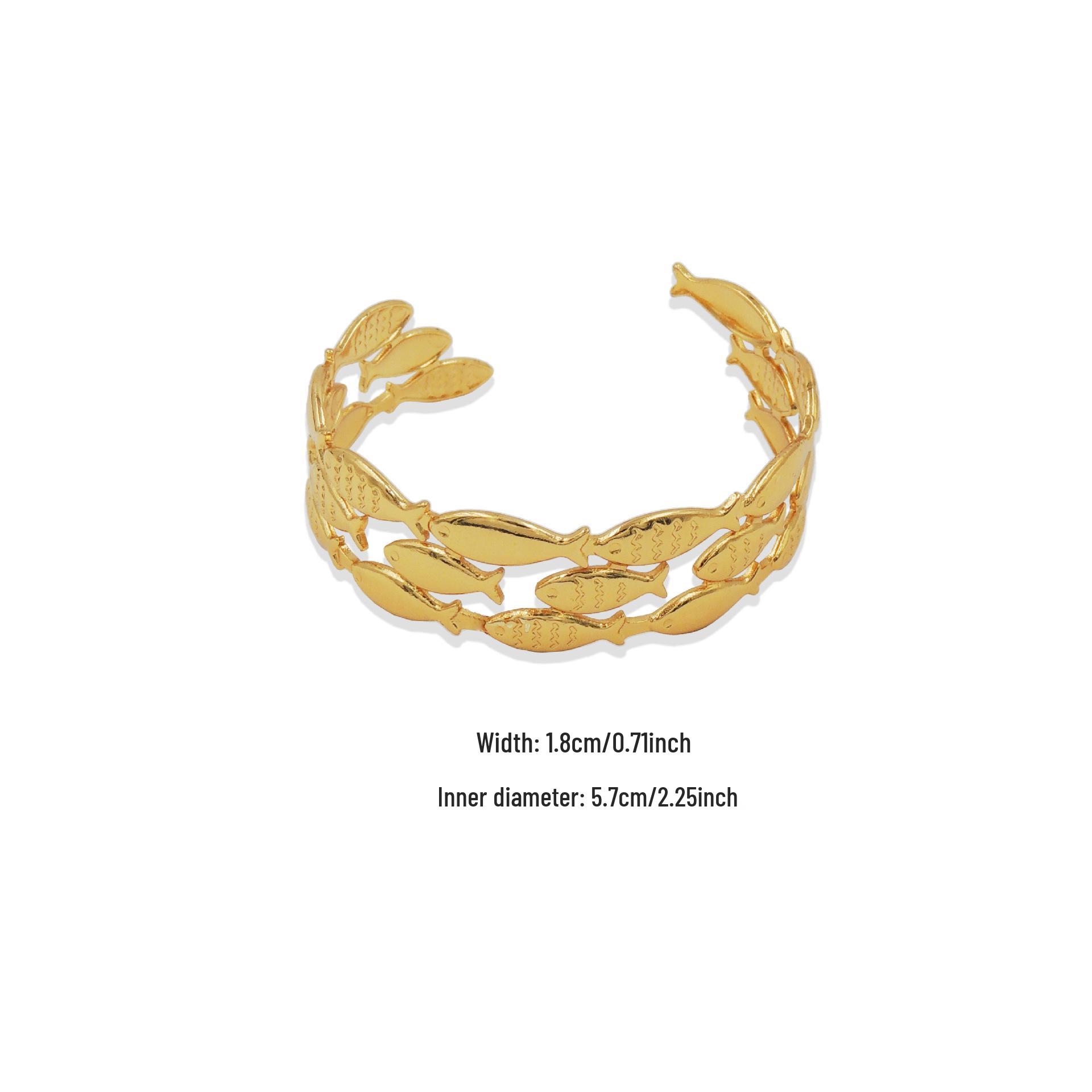 Gold Fish Open-Mouth Bracelet - Women s European & American Style, Elegant, Fashionable, Personalized Hand Jewelry. Small золотой
