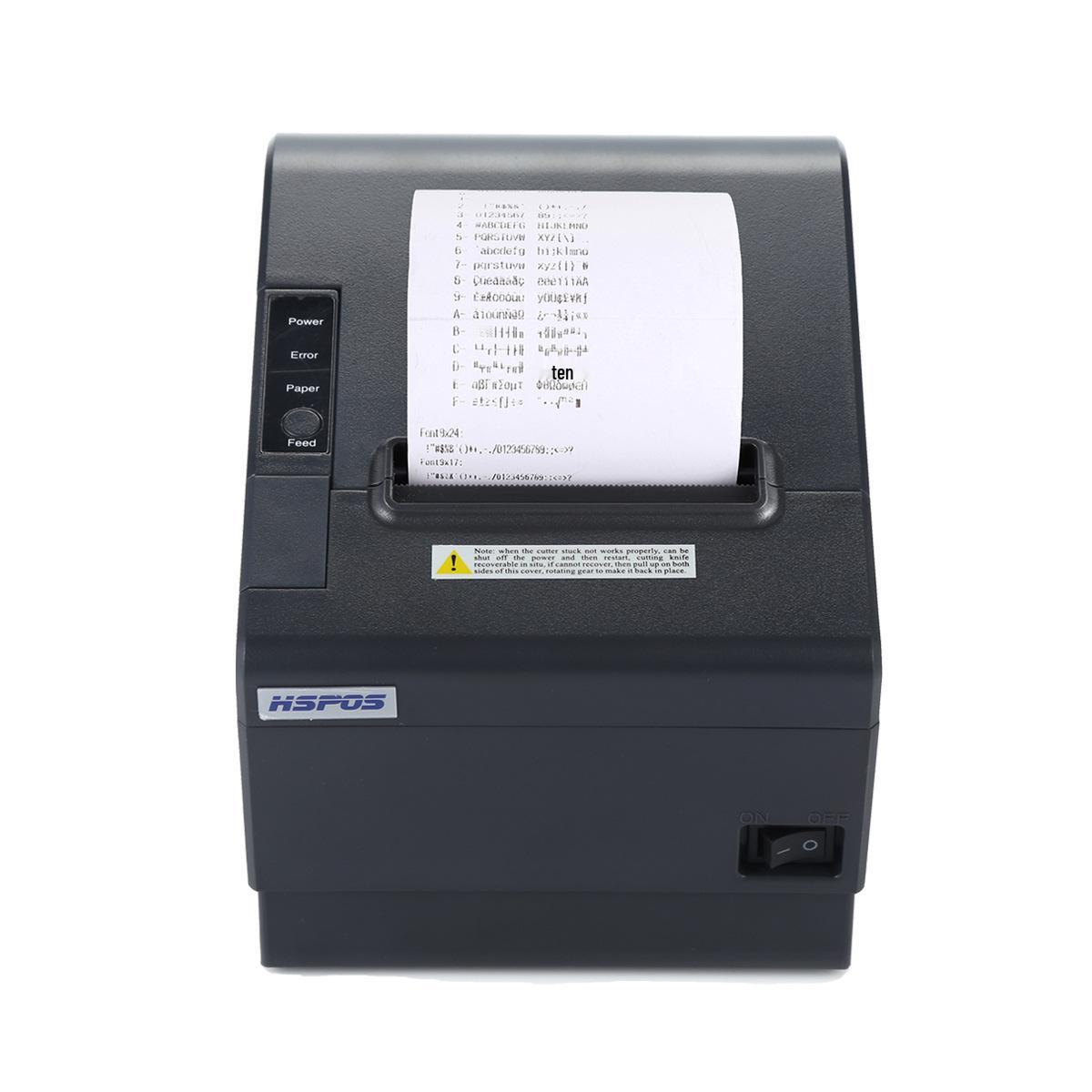 

80mm Thermal Receipt Printer with Large Paper Bin for Easy Paper Changes - Ideal for Cash Registers and Kitchen Use in Restaurants.