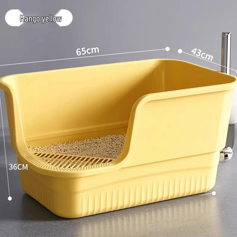 Extra-Large Splash-Proof Semi-Enclosed Cat Litter Box for Maine Coons