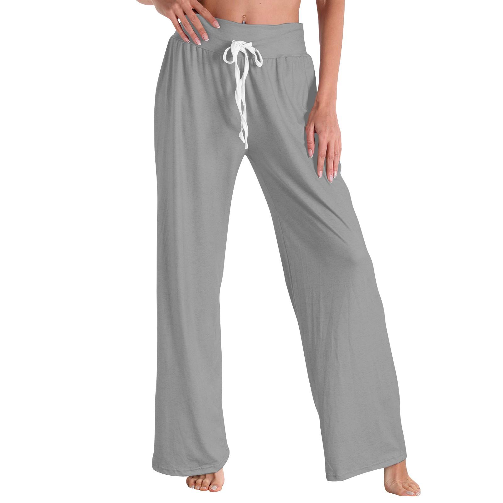 

Women s Fashion Casual Comfortable Pajama Pants Color Printed Drawstring Wide Leg Pants Trousers S