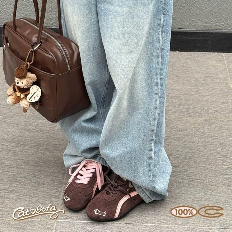 Niche pink women's shoes sweet and versatile new shoes flat commute leisure sports