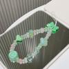 Cute Heart Beaded Bracelet Acrylic Colorful Bowknot Flower Butterfly Sweet Pearl Mobile Phone Shell Accessories Anti-Lost Chain