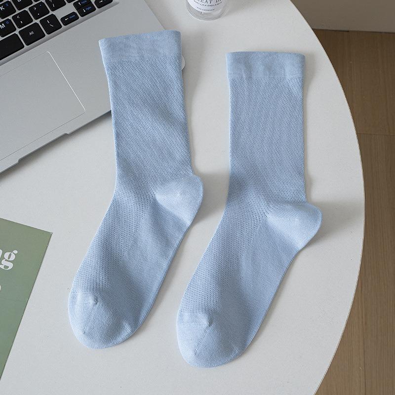 Women's Summer Thin Cotton Mesh Breathable Cool Feeling Month Son Tube Stack Socks