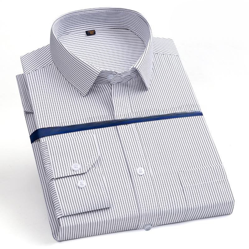 Shirt Men's Long Sleeved Middle-aged Young Business Casual Formal Wear Professional Wear Solid Color Cotton Slim Fit Shirts Men’s