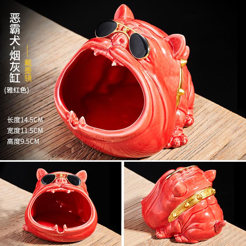 Ceramic Bulldog Ashtray and Desktop Statues are the Perfect Gifts for Home Office Decorations for Men portable ashtray