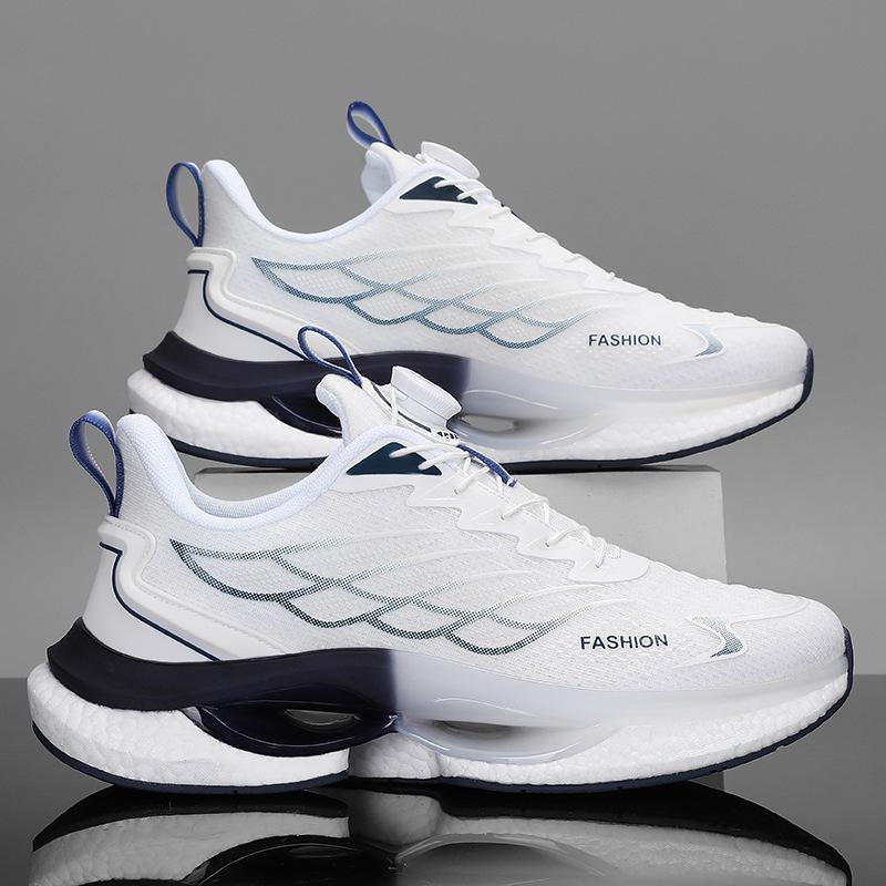 2024 Men's Summer Rotating Button Running Sneakers with Breathable Thick-Soled Popcorn Cushioning