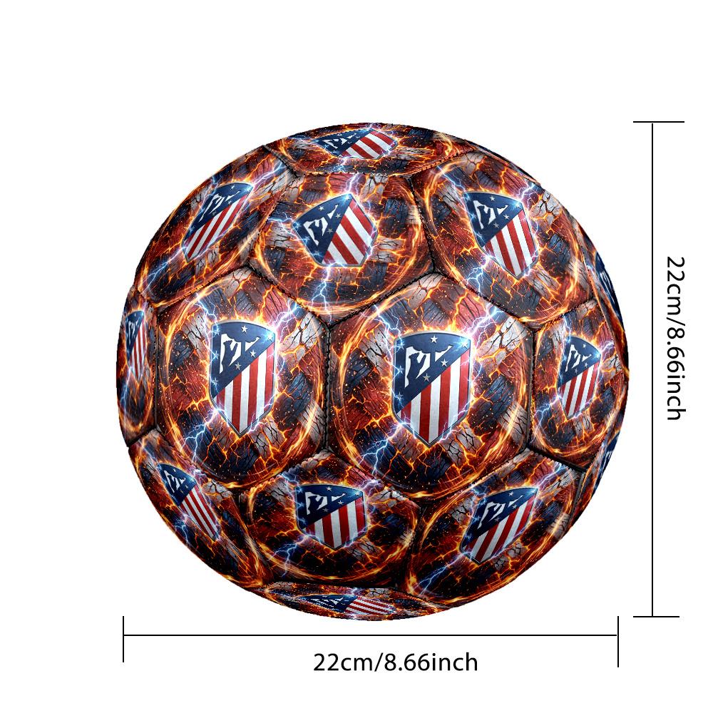 Atletico Madrid Theme Soccer Ball Size 5 Soccer Ball Soft Touch Professional Training Football for Outdoor Sports