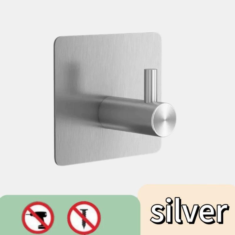 Non Drilling 304 Stainless Steel Hook with Adhesive Stainless Steel Hook Modern Stainless Steel Adhesive Hooks for Bathroom
