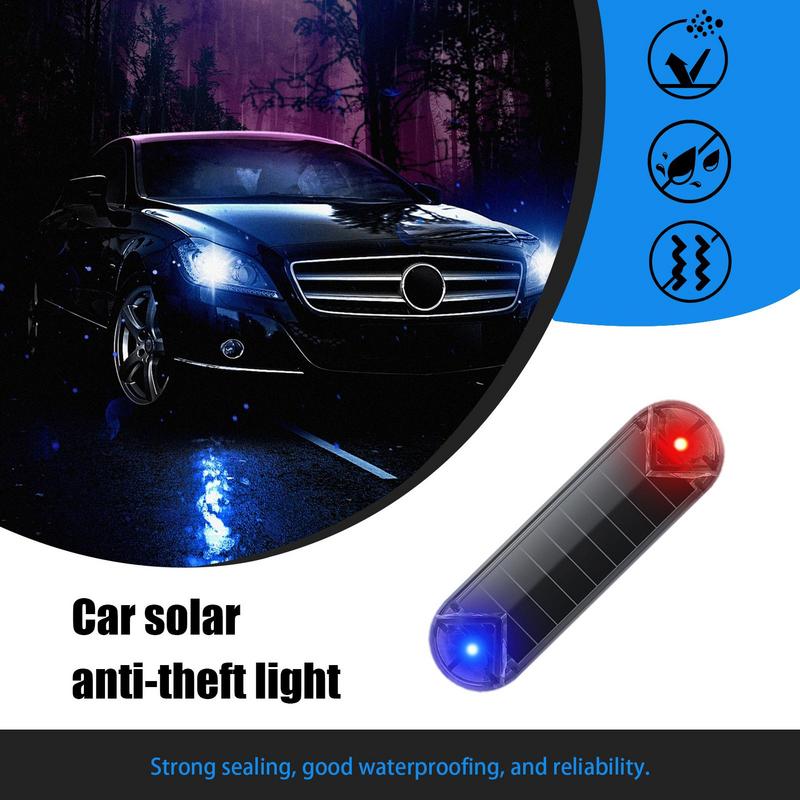 Anti Theft Solar Lights For Car Car Solar Power Simulated Alarm Car Solar Anti-Theft Light For Car Motorcycle Bicycle