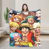 One Pieces Blanket  Super Soft Print Plush Throw Blanket For Kids Adult Home Decor Flannel Bedspread Bed Cover