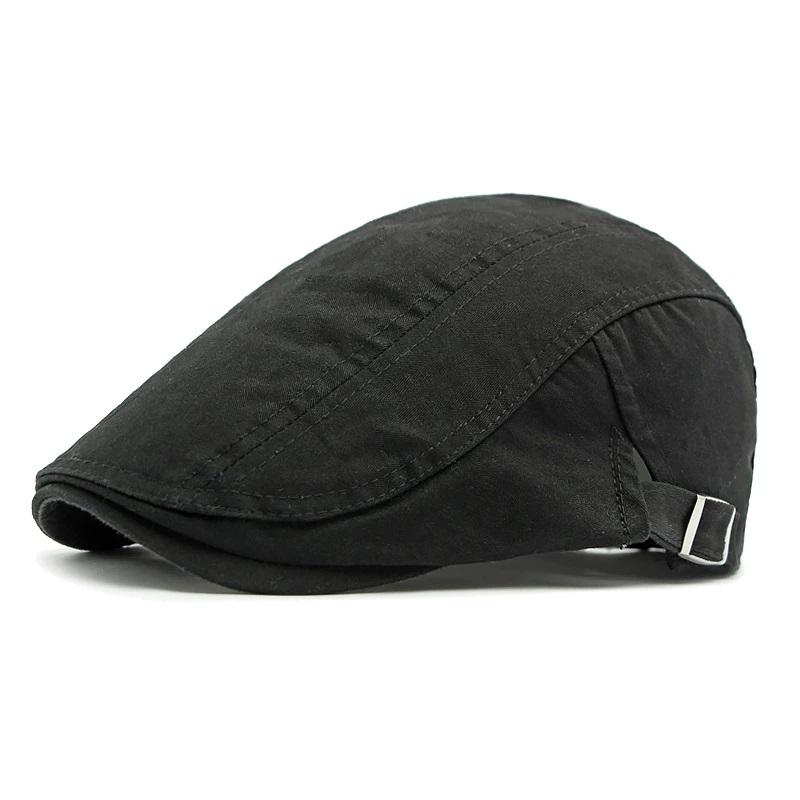 Korean Style Cotton Hats Wholesale British Style Men's Solid Color Peaked Cap Women's Painter Beret Spring and Summer Trendy