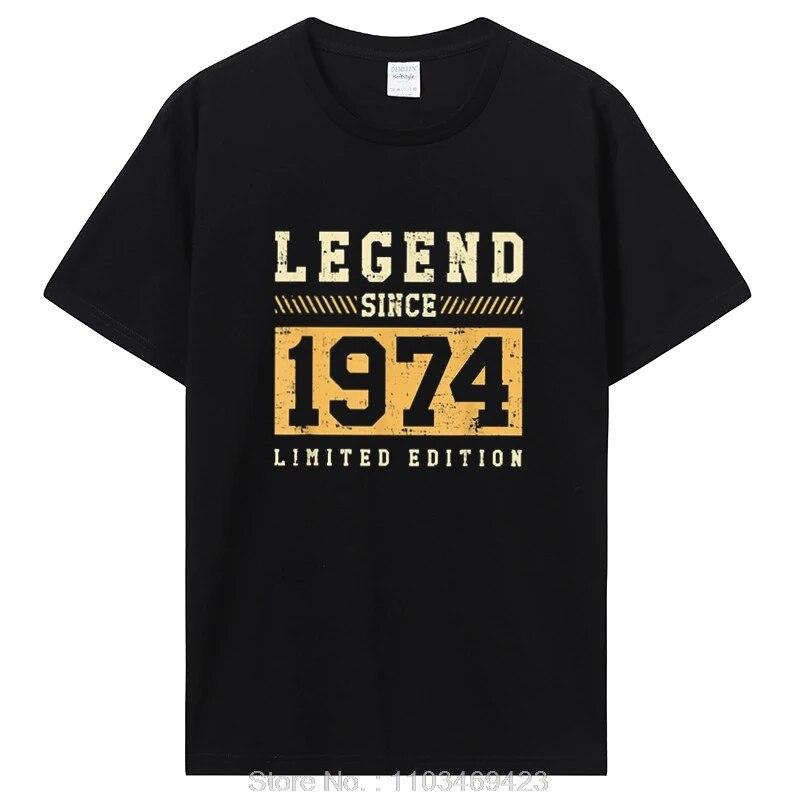 Gammal Vintage 1974 Födelsedagsdekoration Unisex Dam T-shirt Fru Make Födelsedagspresenter Ordspråk Citat Grafisk T-shirt Kläder