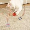 1/3Pcs New Cat Interactive Ball Toys Bouncy Balls with Feathers Indoor Cat Game Toy Feather Cat Training Catcher Pet Toy