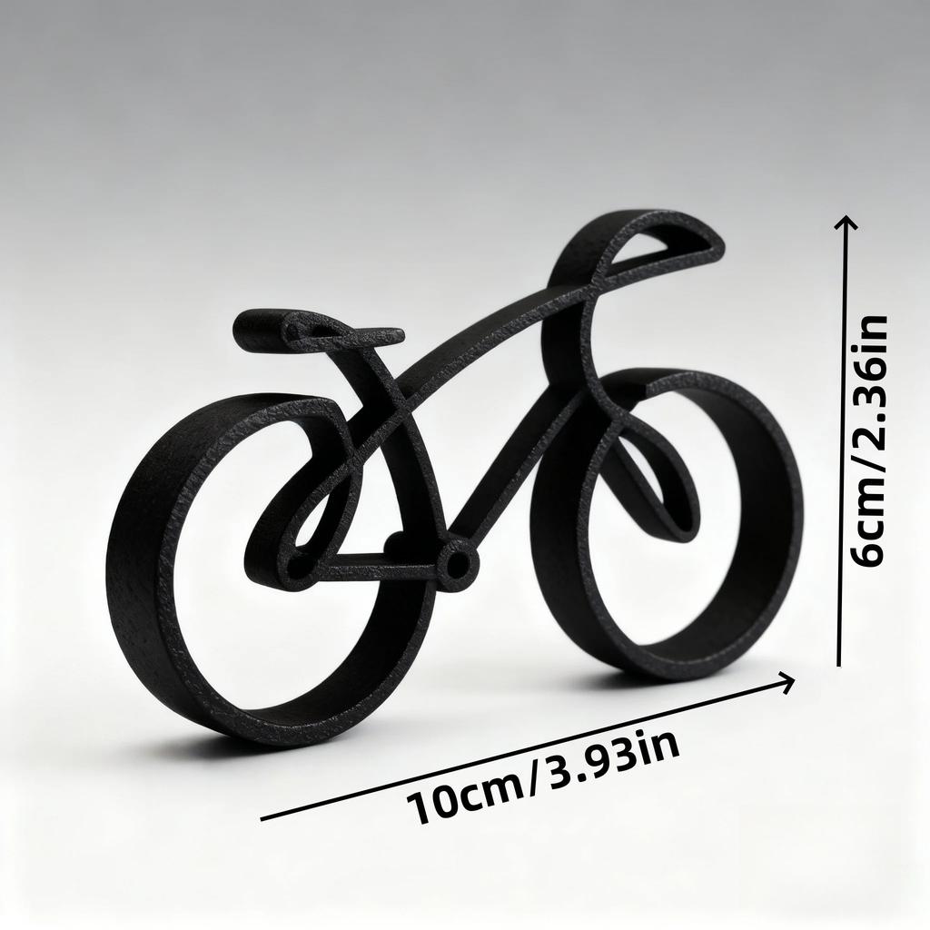 Minimalist Bike Model, Elegant 3D Printed Cycling Sculpture for Desk Decor, Home Office Gift for Cyclists