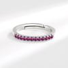 S925 Silver Rainbow Zircon Ring For Women Light Luxury Niche Colorful Band Fashion Jewelry Gift