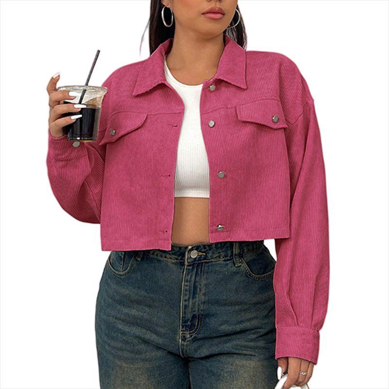 Women 2025 Autumn-Winter Short Solid Color Coat Ladies Outerwear