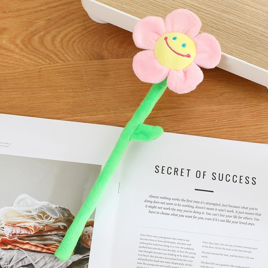 Creative smiley face sun flower plush toy rose fabric bouquet curtain flower buckle flower shooting prop decoration
