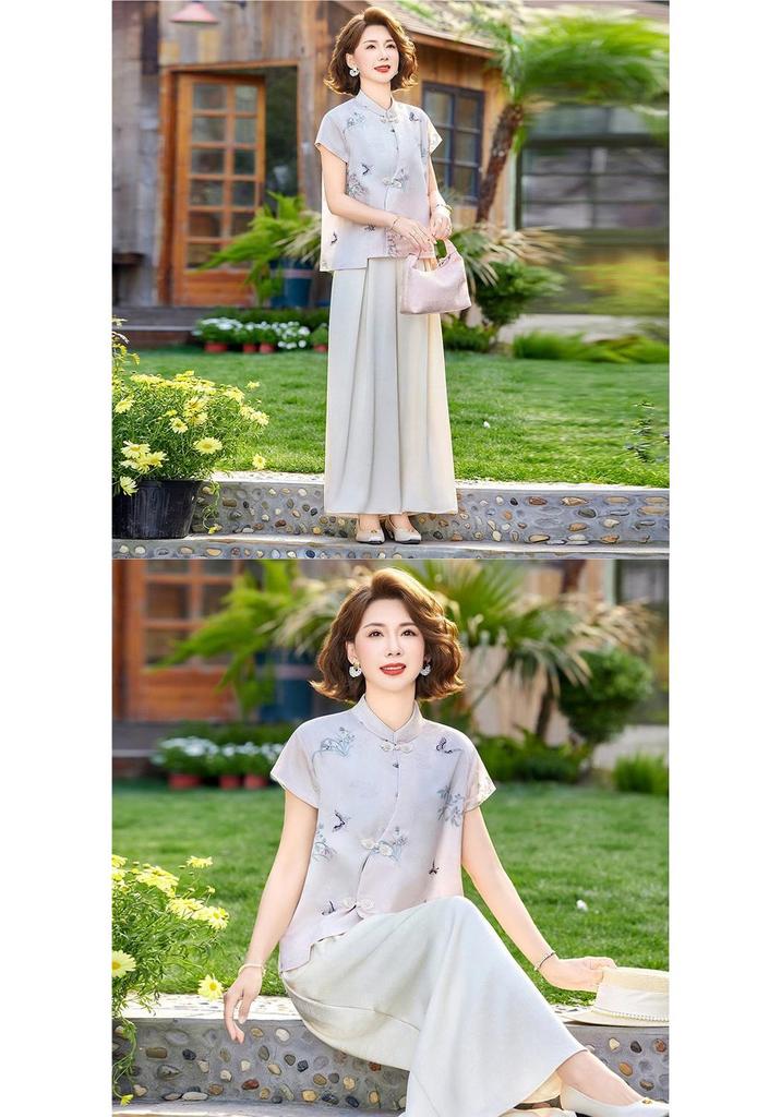 2026 New Stylish Two-Piece Summer Set for Middle-Aged and Elderly Women