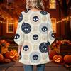 Women's Halloween Printed Casual Loose Fit Round Neck Three-Quarter Sleeve Top