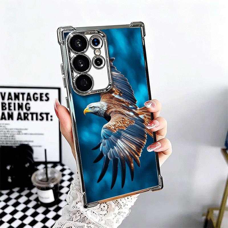 

Bald Eagle Cool Plating Phone Case For Samsung Galaxy S24 S25 FE S26 Edge S23 Ultra S22 S21 Plus S20 Anti-Fall Airabag Cover Samsung S26 Ultra