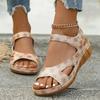 Fashion Comfortable Summer Wedge Sandals for Women Lightweight Anti Slip Beach Shoes Woman White Ankle Strap Casual Sandalias Mujer 2025