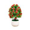 Plastic Artificial Plants Potted 6 Colors Home Garden Decor Rose Flower Plant Fake Flowers