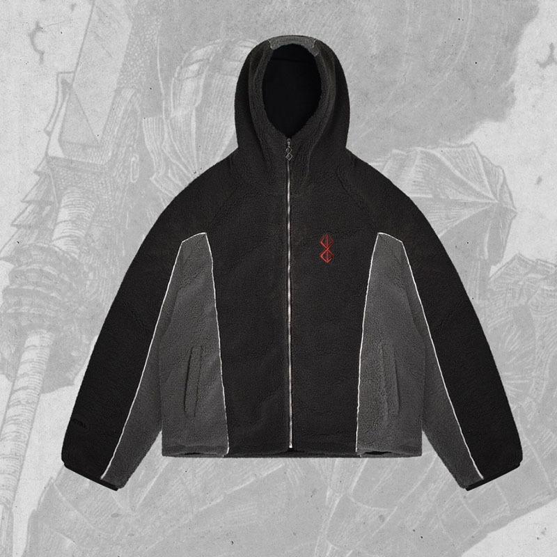 

European and American Y2K color blocked men s and women s letter embroidery warm autumn and winter hooded sweatshirt XL чорний