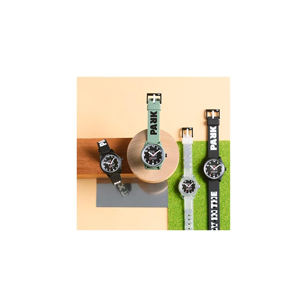 Q&Q SmileSolar The Park Shop Collaboration Analog Solar Watch Waterproof Olive with Urethane Strap