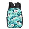 Shark Marine Print Single Layer Backpack Simple Style for Boys/Girls Children Best Gifts 2D Flat Cartoon School Bags
