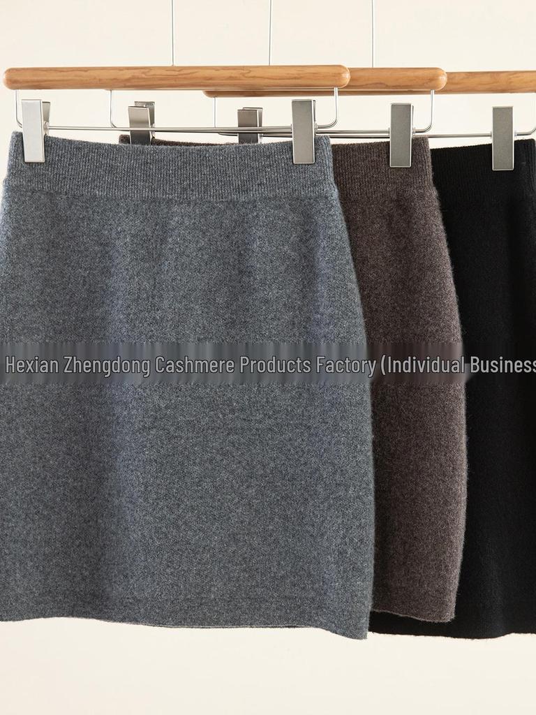 Women's 100% Pure Wool Hip-Hugging Slim Skirt - Fashionable and Sexy