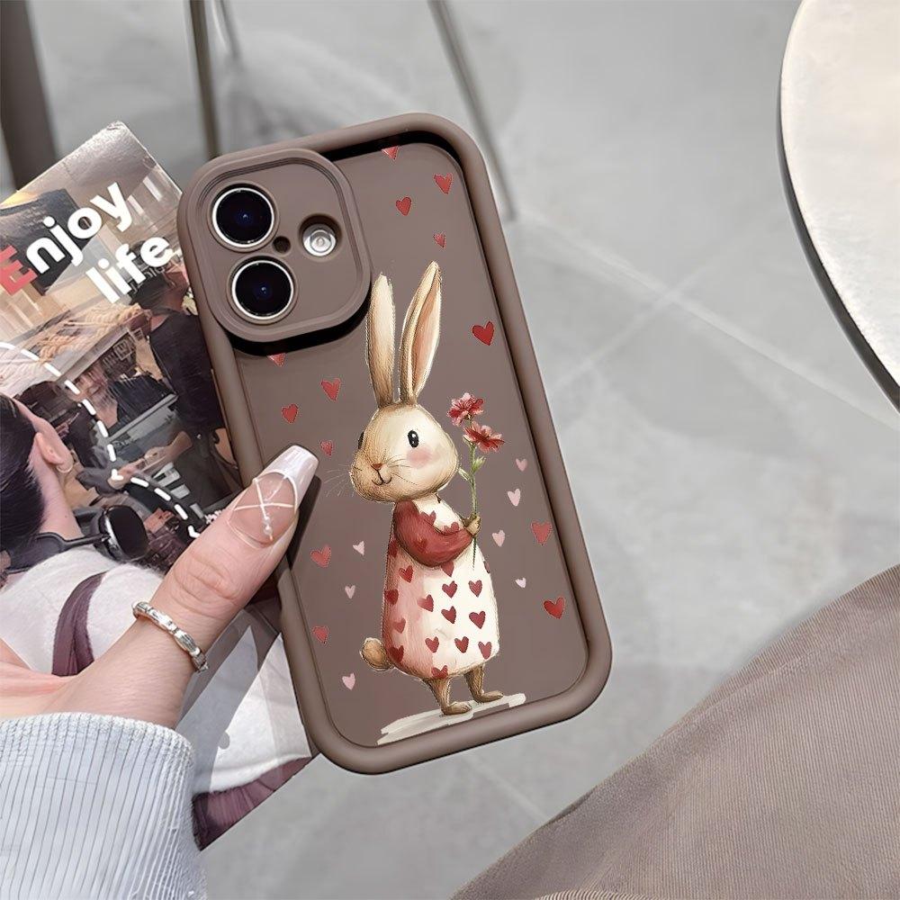 Spring Rabbit Flowers Beautiful Mobile Phone Case Suitable for iPhone16 15 14 13 1211Pro/Max/Plus Anti-fall and Shock Protection