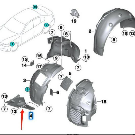 BMW 3 Series F30 Front Bumper Triangle Panel Set (51718055019, 51718055020)