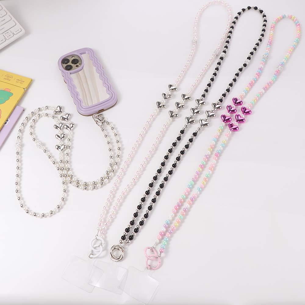 Beaded Crossbody Phone Chain Diagonal Lanyard DIY Mobile Phone Chain  Bag Straps