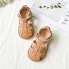 Baby Soft Sandals Summer New Boys Beach Shoes Girls Pure Color Breathable Hook Shoes Kids Anti-slip TPR Sole Sandals