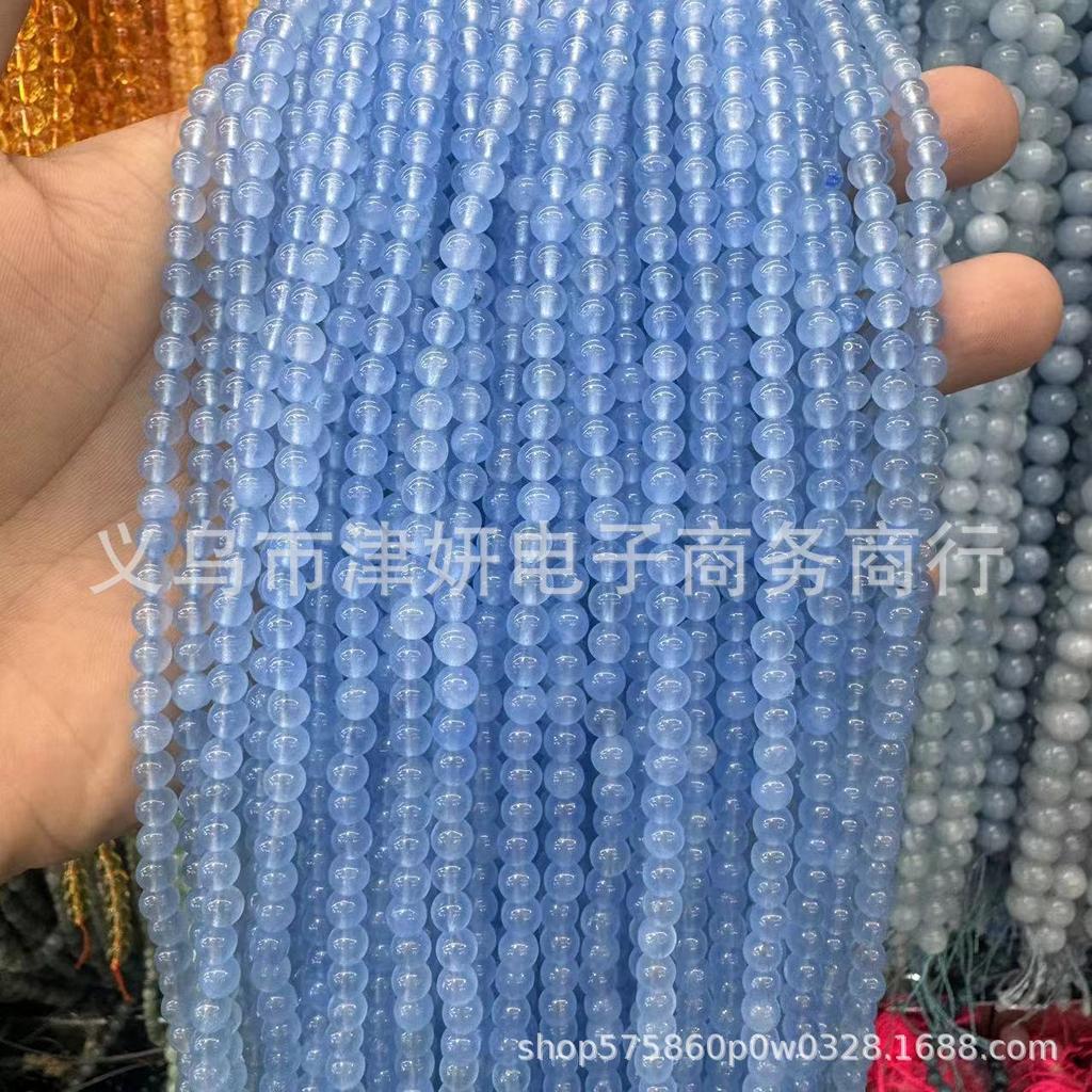 4mm Ice Transparent Aquamarine Round Beads for DIY Jewelry Accessories