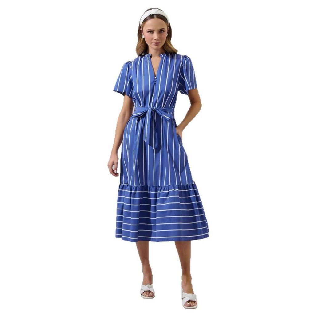 Summer New Vintage Irregular Striped Loose Knee-Length Dress