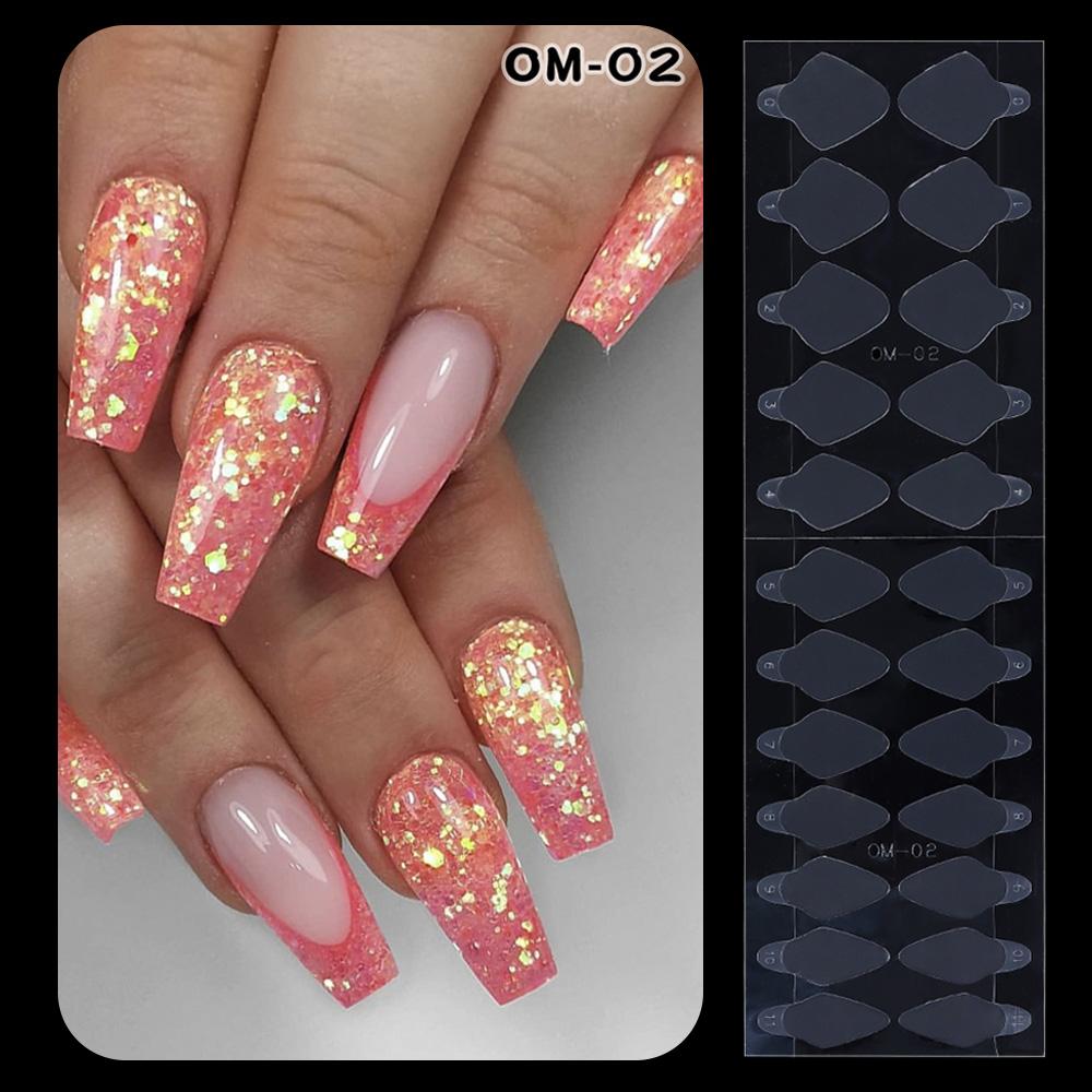 Nail Form False Tips System Extension Silicone French Forma Dual Sticker French Line for Dual Forms