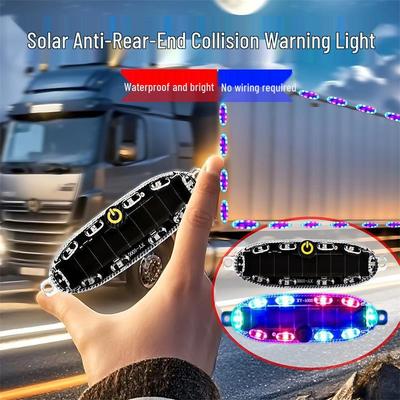 Universal Solar-Powered LED Strobe Warning Light for Motorcycles and Tricycles - Free Wiring