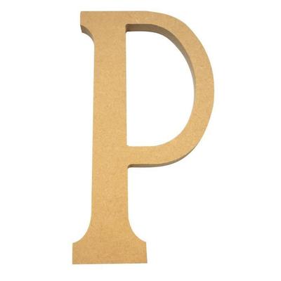 Dekorativ bokstav - MDF - P - Beige - Höjd 220 mm - Att ställa
