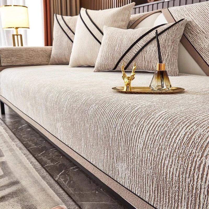 

New Chinese style high-end sofa cushion with thickened anti slip cushion Dustproof and wear-resistant protective cover high weight chenille sofa towel 70x70cm 1pcs