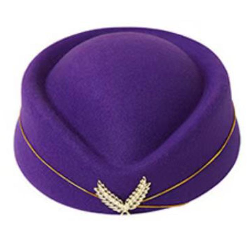 Woolen Bere Stewardess Hat High Speed Rail Stewardess Hat Hotel Front Desk Attendant Uniform Hat