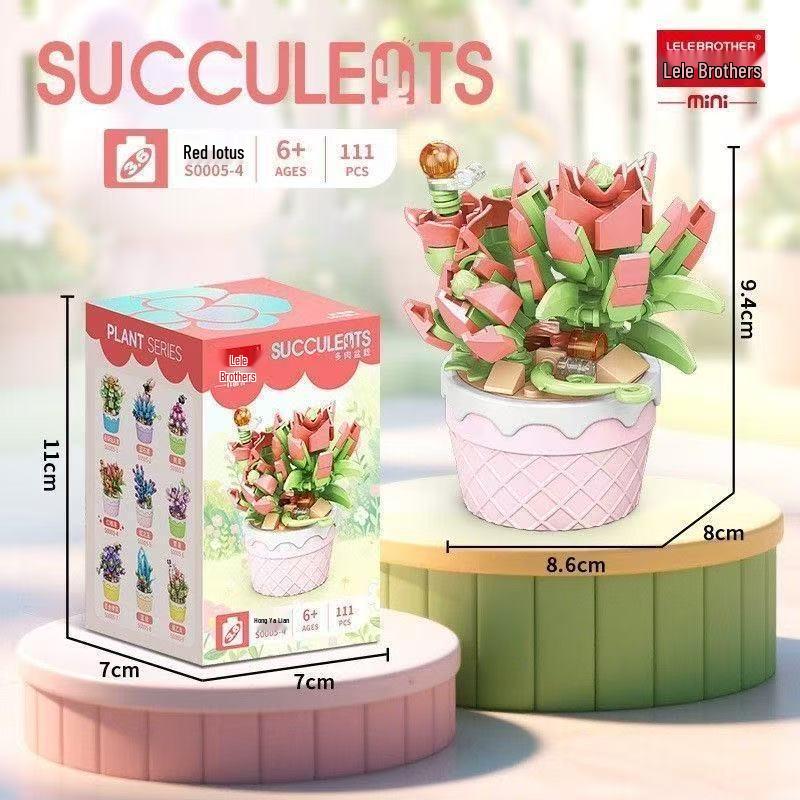 Building Blocks Succulent Bouquets: Educational Toy Ornaments for Girls by Lele Brothers
