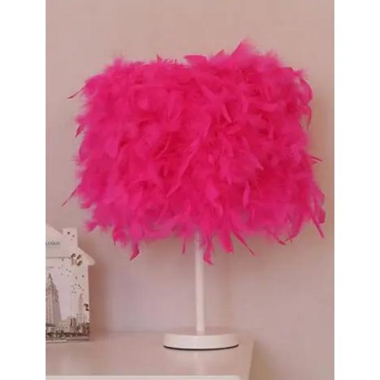 Lampă de masă modernă cu pene Nuntă simplă Cadou de Ziua Îndrăgostiților Prințesă Decorare caldă pentru dormitor Noptieră Lampă mică de noapte