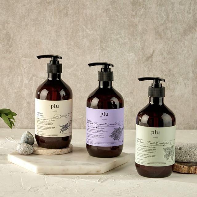 plu - Therapy Body Wash - 3 Types Basil Eucalyptus
