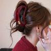 1pc Fashion French Sweet Temperament Acrylic Large Shark Clip, Hollow Oval Hair Claw for Women, Versatile Hair Accessory for Daily Wear