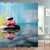 Tenda Doccia Zen Paesaggio di Loto Tenda Doccia Meditazione Pietre Zen Bambù Verde Fiore Pianta Tende Doccia Arredo Bagno